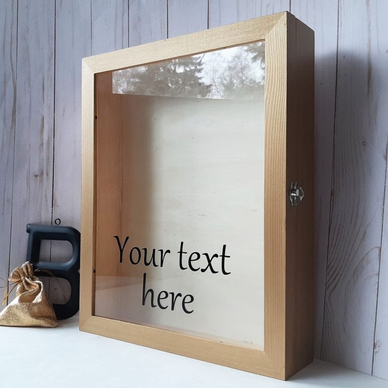 SHADOW BOX 11 x 14 x 3 PAINTED GLASS VINYL PERSONALIZATION