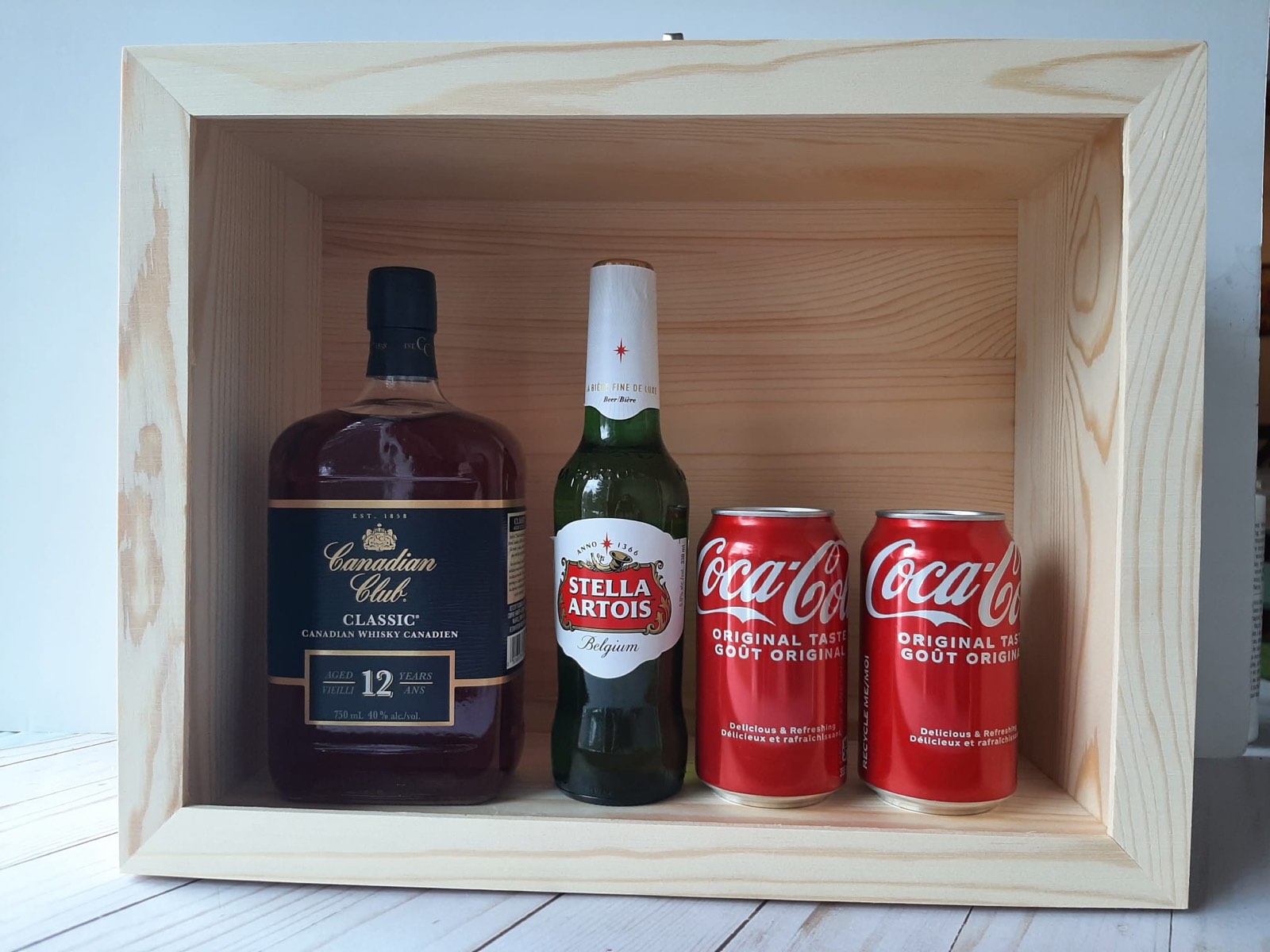 Shadow Box Display Case for bottles and cans